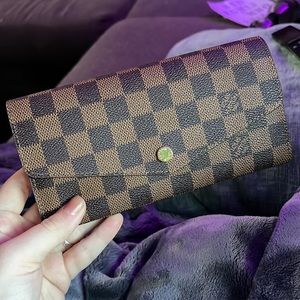 Brown checkered wallet